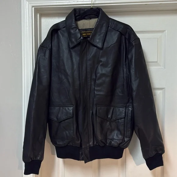 Landing Leathers Men Air Force A-2 Goatskin Leather Flight Bomber